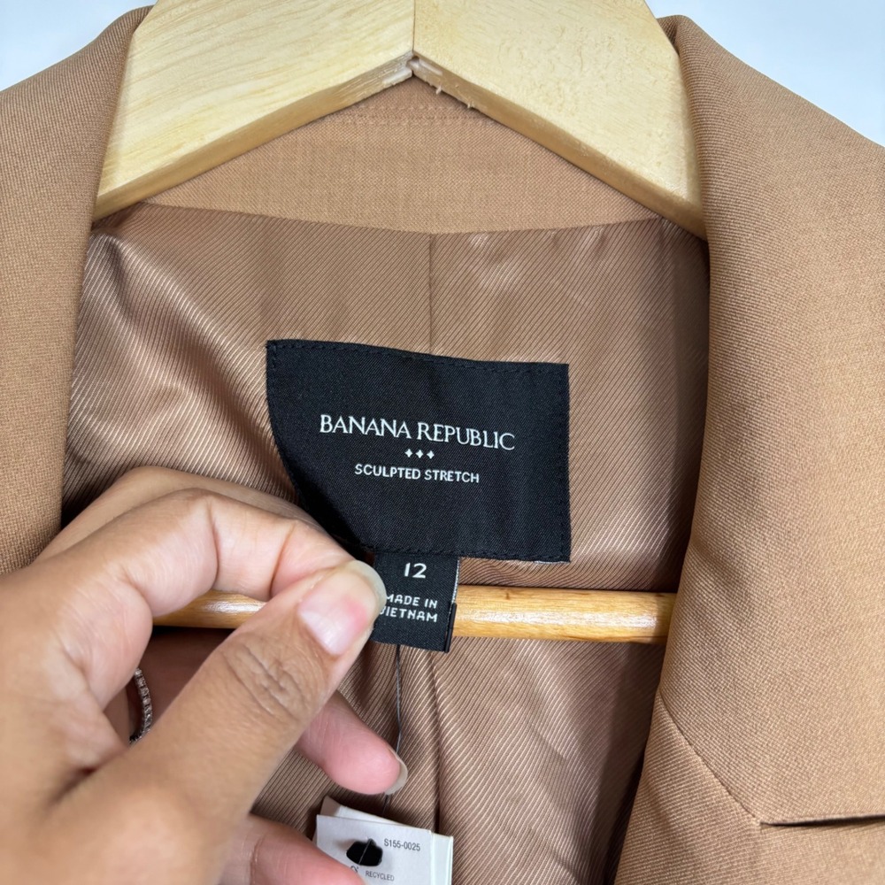 Banana Republic Sculpted Stretch Blazer 12 Afternoon Latte Professional Minimal - Picture 8 of 16